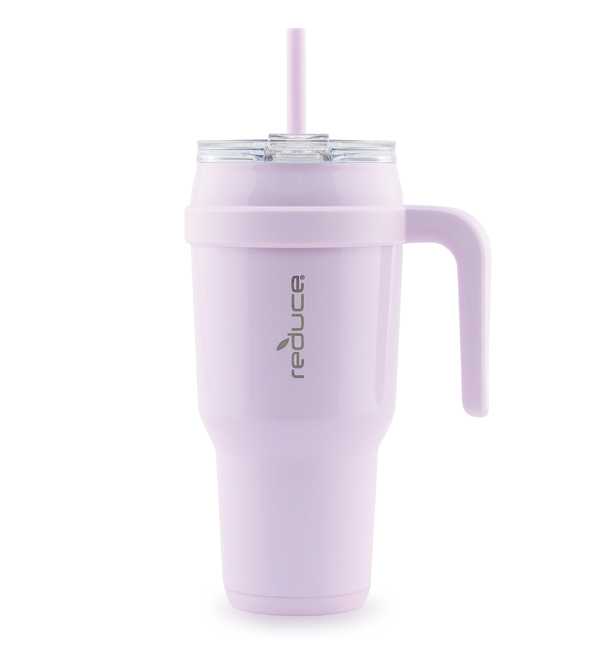 REDUCE Cold1 40 oz Tumbler with Handle - Vacuum Insulated Stainless Steel Water Bottle for Home, Office or Car, Reusable Mug with Straw or Leakproof Flip Lid, Keeps Drinks Cold All Day- Lilac Bud