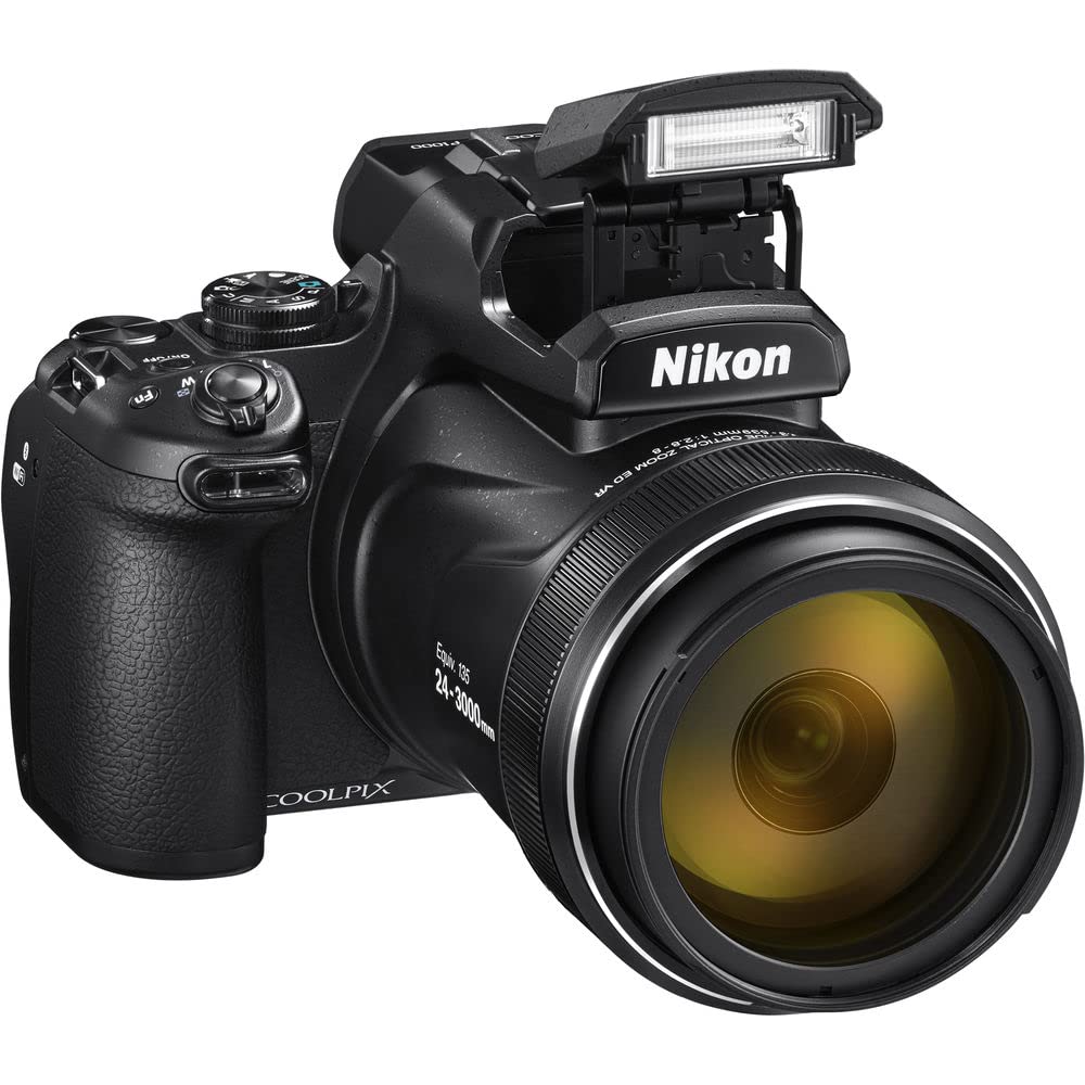 Nikon COOLPIX P1000 Digital Camera (26522) Professional Bundle with Bag, Extra Battery, LED Light, Mic, Filters, Tripod, Monitor and More - (International Model) (Renewed)