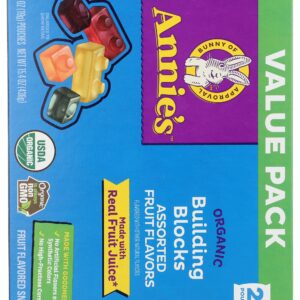 Annie's Organic Building Blocks Fruit Flavored Snacks, Assorted Fruit Flavors, Gluten Free, 22 Pouches, 15.4 oz.