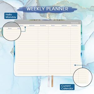 Pocket Planner/Calendar 2023-2026 - Monthly Pocket Planner/Calendar with 63 Notes Pages, Jul. 2023 - Jun. 2026, 3.8" x 6.4", 3 Year Monthly Planner with Inner Pocket + Pen Hold - Teal Waterink