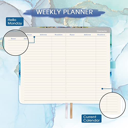 Pocket Planner/Calendar 2023-2026 - Monthly Pocket Planner/Calendar with 63 Notes Pages, Jul. 2023 - Jun. 2026, 3.8" x 6.4", 3 Year Monthly Planner with Inner Pocket + Pen Hold - Teal Waterink