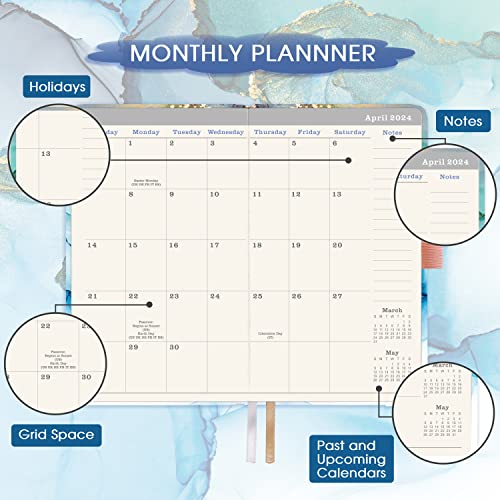 Pocket Planner/Calendar 2023-2026 - Monthly Pocket Planner/Calendar with 63 Notes Pages, Jul. 2023 - Jun. 2026, 3.8" x 6.4", 3 Year Monthly Planner with Inner Pocket + Pen Hold - Teal Waterink