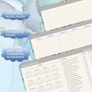 Pocket Planner/Calendar 2023-2026 - Monthly Pocket Planner/Calendar with 63 Notes Pages, Jul. 2023 - Jun. 2026, 3.8" x 6.4", 3 Year Monthly Planner with Inner Pocket + Pen Hold - Teal Waterink