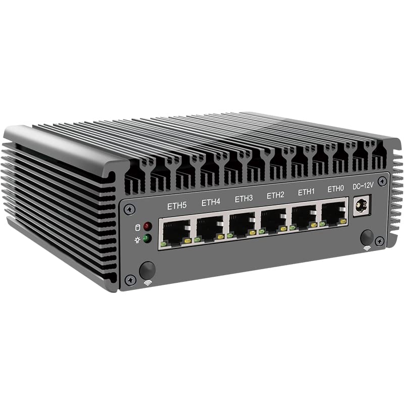 CWWK J6412 six Network Ports i226 2.5G Soft Routing Mini Host 12th Generation Low-Power fanlessIndustrial Personal Computer (No RAM No SSD)