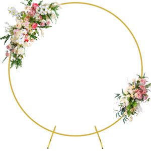 wokceer round backdrop stand 6ft circle balloon arch frame circle backdrop stand gold round arch for wedding birthday party bridal shower anniversary event ceremony decoration