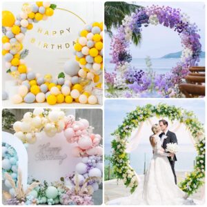 Wokceer Round Backdrop Stand 6FT Circle Balloon Arch Frame Circle Backdrop Stand Gold Round Arch for Wedding Birthday Party Bridal Shower Anniversary Event Ceremony Decoration