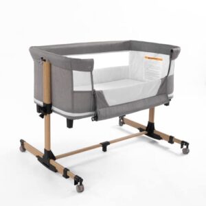 homcosan 3 in 1 bassinet bedside sleeper with wheels portable baby cradle bassinet with mattress 5 heights adjustable baby bassinet