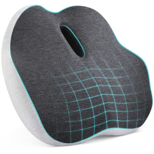 Homaisson Seat Cushion, Memory Foam Office Chair Cushions, Seat Pillow for Tailbone/Back/Sciatica Pain Relief, Non-Slip Desk Chair Cushion