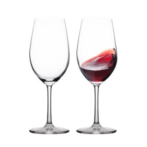 giforya wine glasses set of 2,16 oz crystal clear wine glasses, long stem red & white wine glasses for daily use or birthday gift, lead-free premium drinking glassware