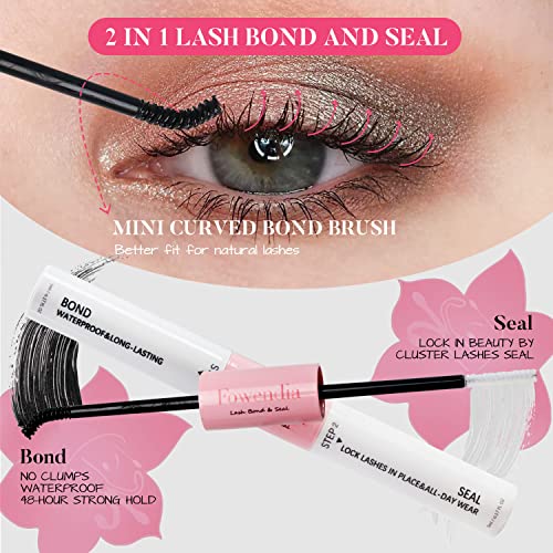 Fowendia Lash Extension Kit Lash Clusters DIY Eyelash Extension Kit with 10-16mm Individual Lashes D Curl Lash Bond & Seal and Remover Lash Applicator for Eyelash Extensions Beginners(F01,Kit)