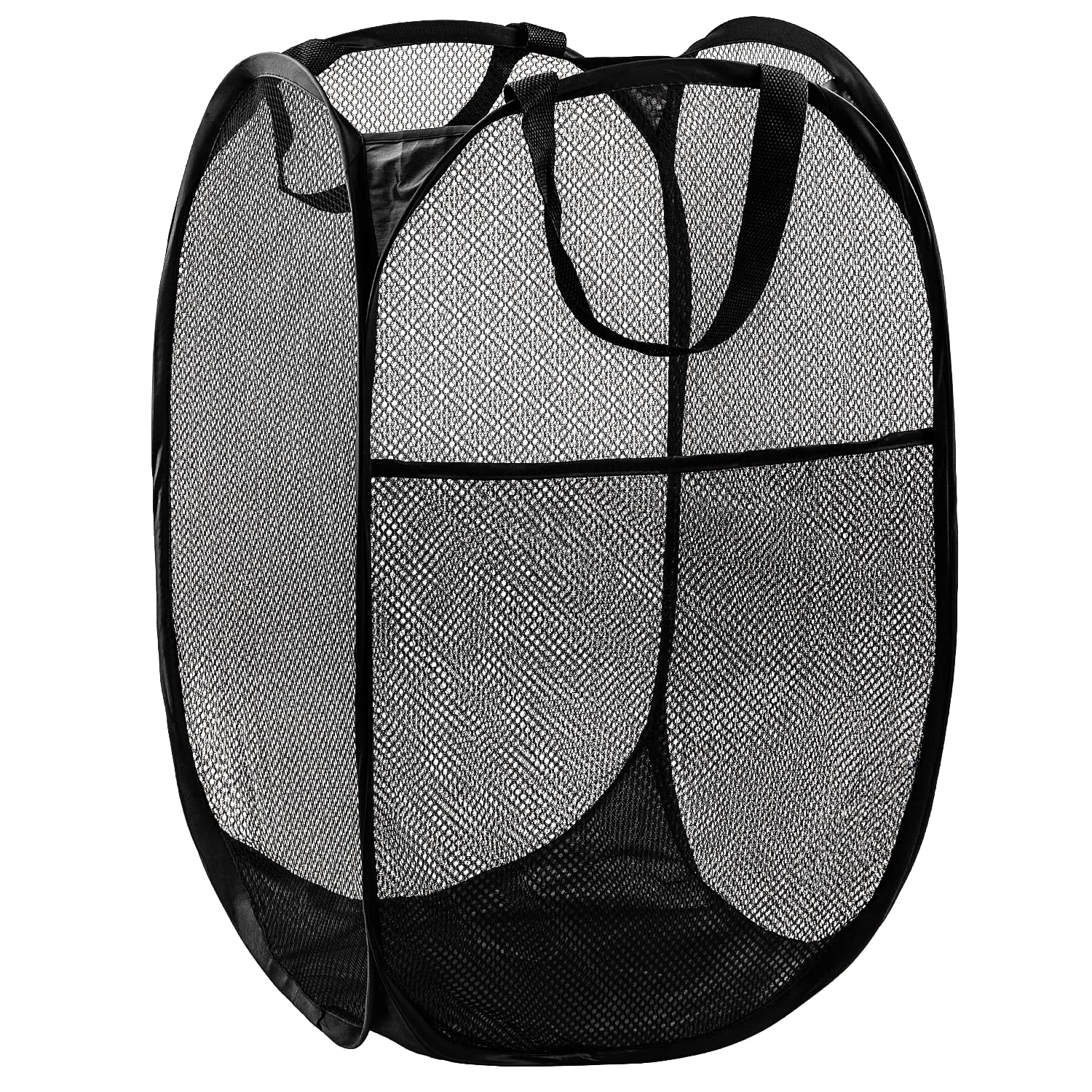 Pop Up Hamper, 1 PCS Mesh Pop Up Laundry Hamper, Premium Pop Up Laundry Basket, Mesh Laundry Basket, Pop Up Hampers for Laundry, Mesh Laundry Hamper, Foldable Popup Mesh Hamper, Travel Hamper, Black