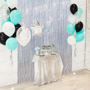 Crosize 3 Pack 3.3 x 9.9 ft Silver Foil Fringe Backdrop Curtain, Streamer Backdrop Curtains, Birthday Party Decorations, Tinsel Curtain for Parties, Galentines Decor, Preppy, Photo Booth