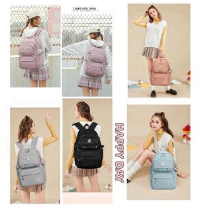 Armbq Girls Backpack Large-Capacity Middle Elementary School Casual Bookbag Kids Outdoor Travel bag Solid Color Daypack for Teens