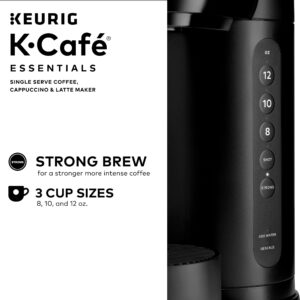 K-Cafe Essentials Single Serve K-Cup Pod Coffee, Latte and Cappuccino Maker, Black