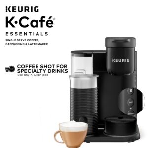 K-Cafe Essentials Single Serve K-Cup Pod Coffee, Latte and Cappuccino Maker, Black