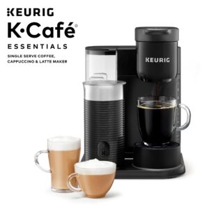 K-Cafe Essentials Single Serve K-Cup Pod Coffee, Latte and Cappuccino Maker, Black