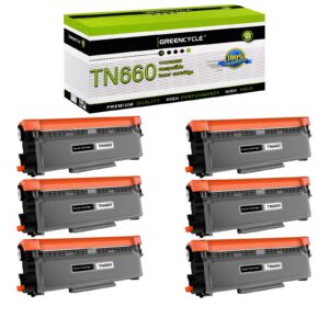 greencycle 6 pack tn660 tn-660 tn630 tn-630 high yield toner cartridge compatible replacement compatible for brother mfc-l2700dw dcp-l2540dw hl-l2360dw l2380dw mfc-l2740dw laser printer