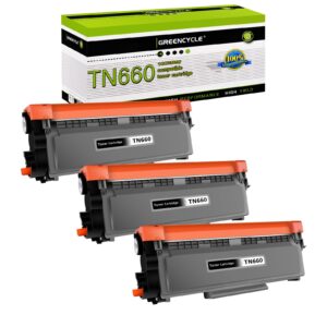 greencycle 3 pack tn660 tn-660 tn630 tn-630 high yield toner cartridge compatible replacement compatible for brother mfc-l2700dw dcp-l2540dw hl-l2360dw l2380dw mfc-l2740dw laser printer