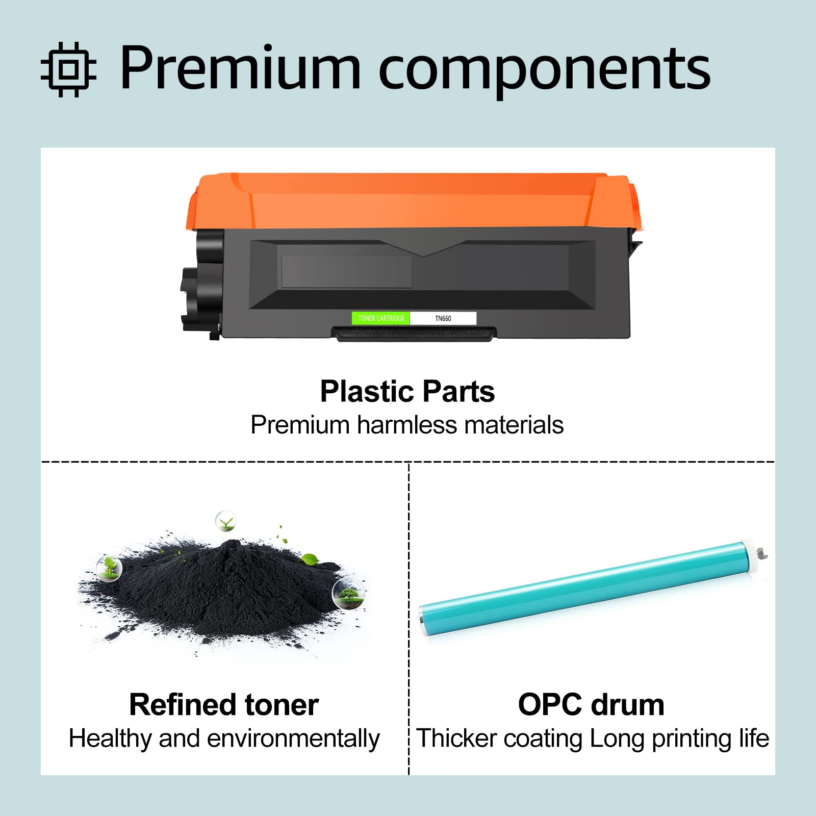 greencycle 3 Pack TN660 TN-660 TN630 TN-630 High Yield Toner Cartridge Compatible Replacement Compatible for Brother MFC-L2700DW DCP-L2540DW HL-L2360DW L2380DW MFC-L2740DW Laser Printer