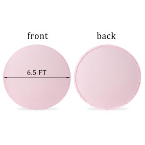 6.5FT Baby Pink Round Backdrop Covers Arch Circle Background Covers for Birthday Party Baby Shower Wedding Background, Suitable for 6ft/6.5ft Circle Stand