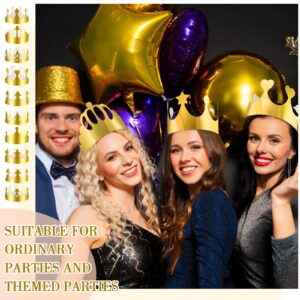 Crtiin 500 Pcs Golden Paper Crowns Bulk Party King Princess Gold Crowns Hats Gold Party Hats for Kids Adults Birthday Celebration Baby Shower Decorations Favors, 10 Styles