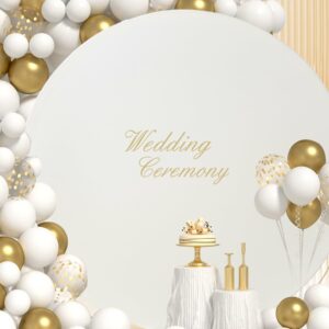 7.2FT Ivory Round Backdrop Covers Circle Background Covers for Birthday Party Baby Shower Wedding Photography Circle Arch Cover, Suitable for 7ft/7.2ft Circle Stand