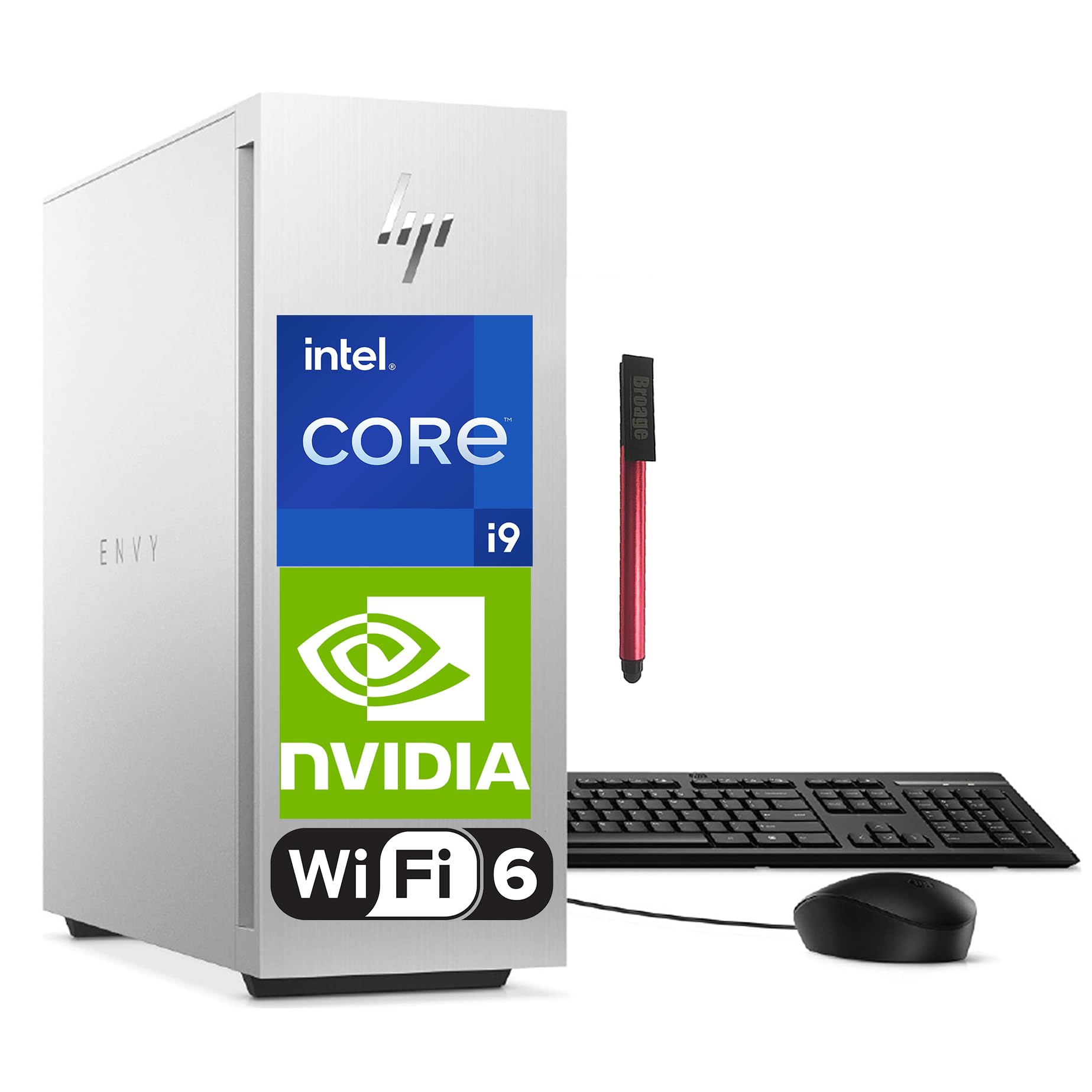 HP 2023 Envy Gaming Tower Business Desktop Computer, 12th Gen Intel 16-Core i9-12900, 32GB DDR4 RAM, 2TB PCIe SSD, GeForce RTX 3070 8GB, WiFi 6, Bluetooth, Windows 11 Pro, BROAG 64GB Flash Drive