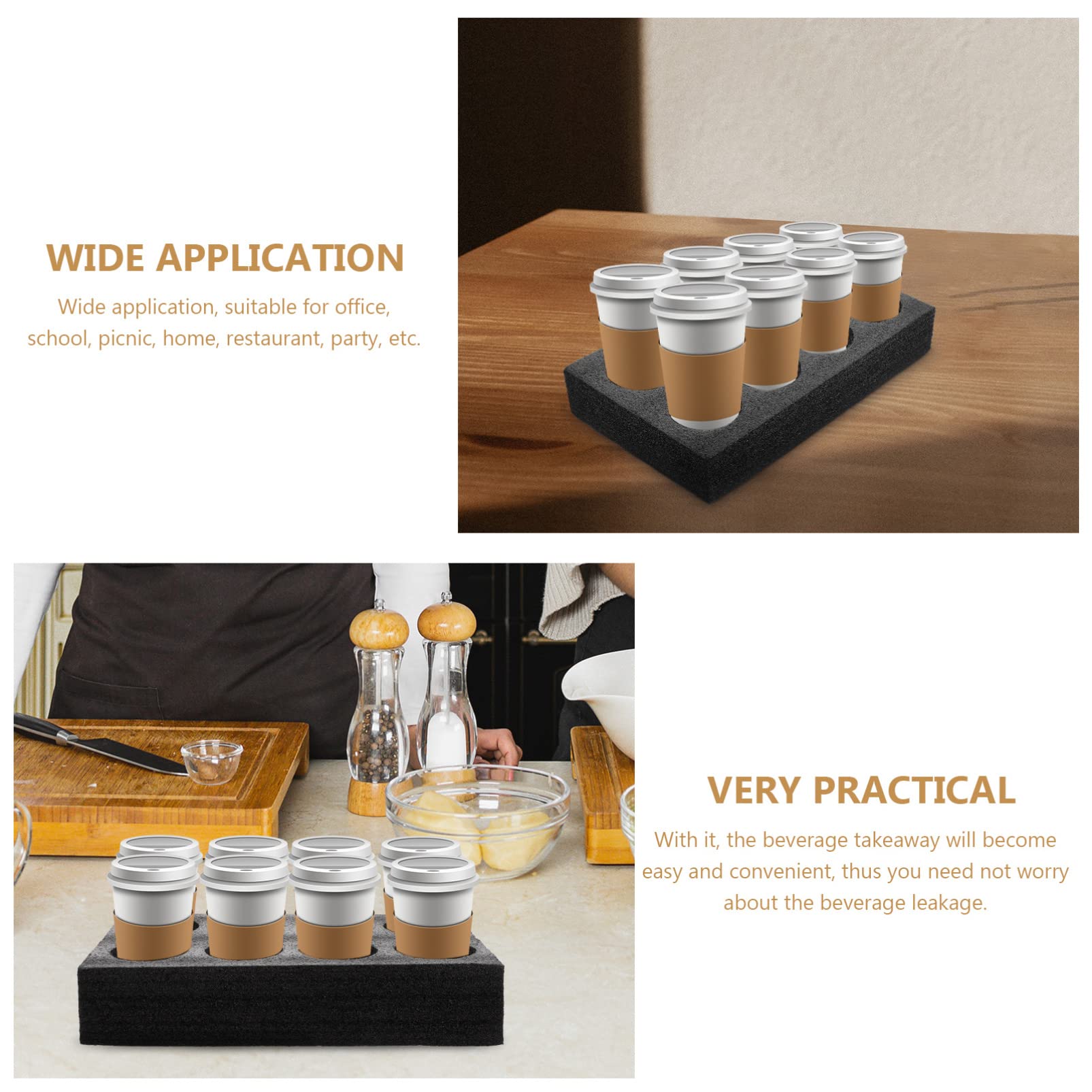 VOSAREA Milk Tea Cup Holder Couch Cup Holder Tray Foam Drink Carrier Drink Tray for Fridge Multiple Cup Tray Pearl Cotton Cup Holder Coffee Cup Carrier Glass Cup Table Travel Universal Epe