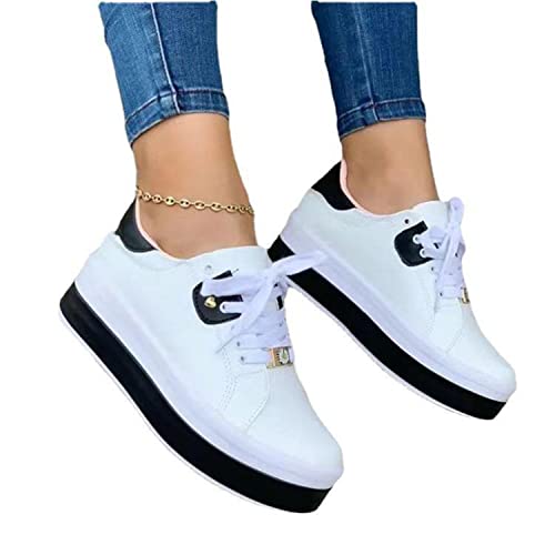 2023 New Canvas Shoes Women Sports,Fash Women Sneakers Casual Ladies Trainers Platform Shoes Fashion Walking Shoes for Walk/Outdoor,Black,36