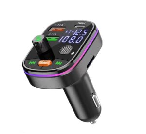 bluetooth 5.0 fm transmitter for car - cigarette lighter aux port car wireless mp3 adapter with microphone hifi bass sound music adaptor radio transmitter & usb pd fast charging port car accesories