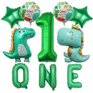 dinosaur 1st birthday party balloons,32 inch big mylar foil number balloon 1 green for baby shower 1st birthday party decorations,one letter balloon, dinosaur theme party decorations 10 pcs