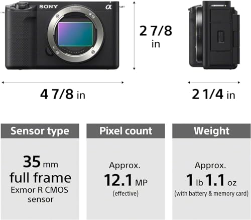 Sony Alpha ZV-E1 Full-Frame Interchangeable Lens Mirrorless Vlog Camera with 28-60mm Lens - White Body