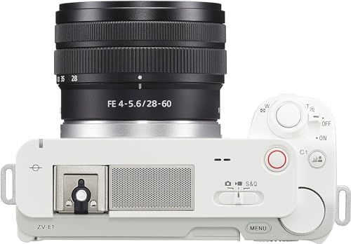 Sony Alpha ZV-E1 Full-Frame Interchangeable Lens Mirrorless Vlog Camera with 28-60mm Lens - White Body