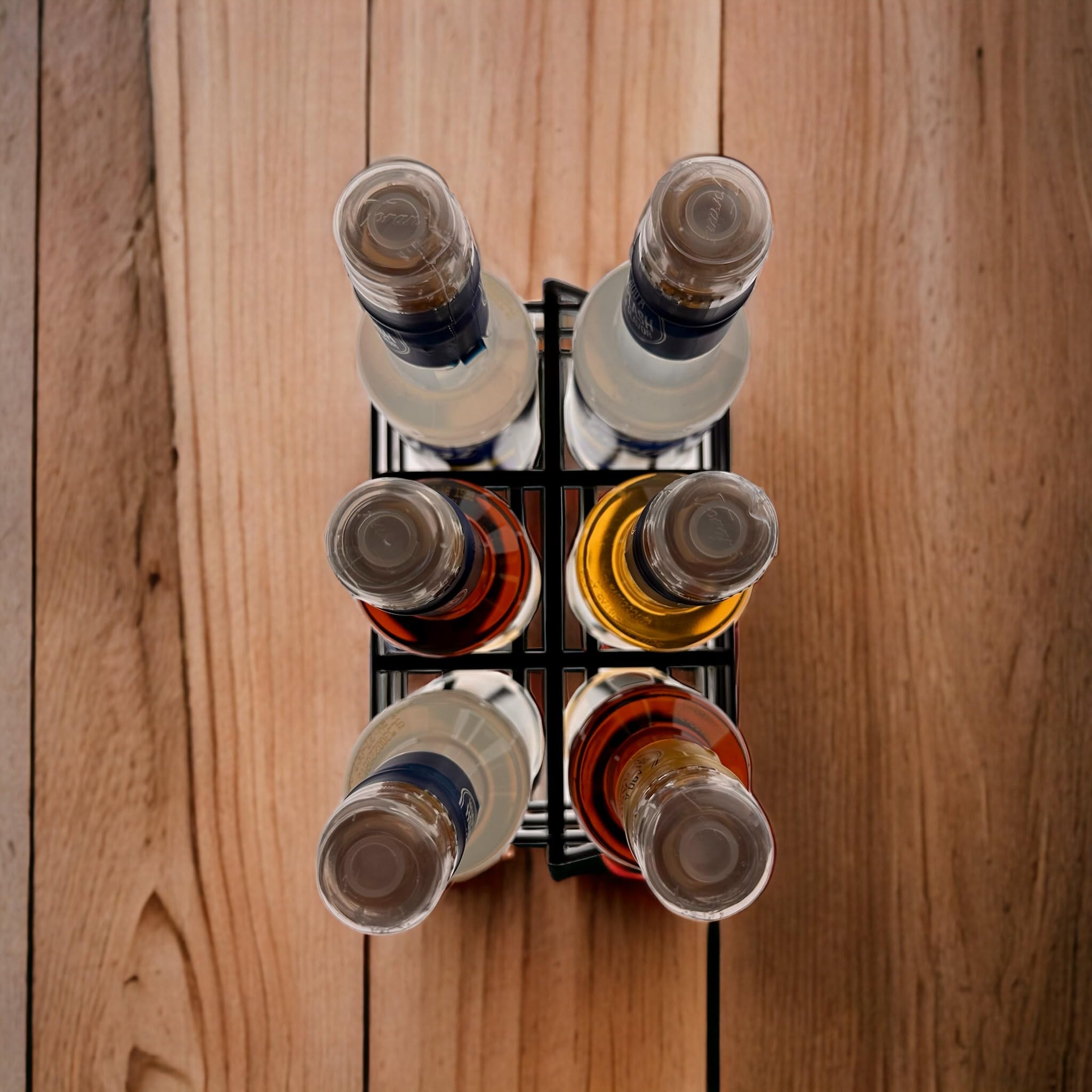 Coffee syrup organizer for 12.7 Oz bottles - Unique rack for Torani Syrup 12.7 ounce bottles, great coffee bar organizer and decor - Perfect size bar accessory 6 bottle capacity holder