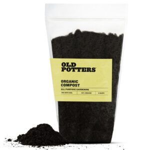old potters organic compost - plant based potting soil - home, garden organic fertilizer - complete food for plants - boosts plant growth - use for indoor and outdoor farming ~15 lbs, (12 quarts)