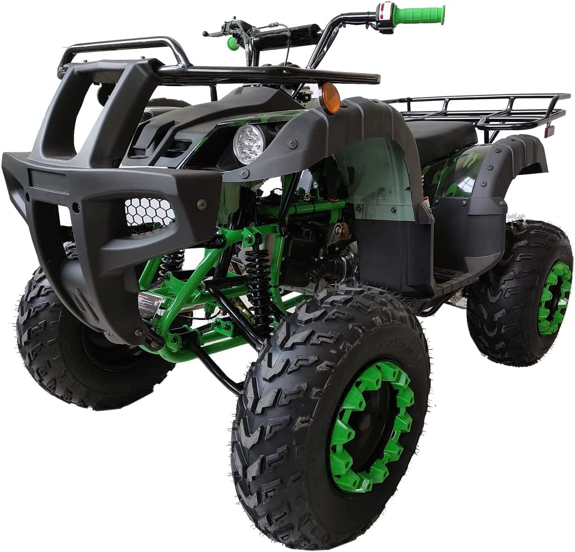 HHH 200 ATV Quad 4 Wheelers Utility ATV Full Size ATV Adult ATVs Big Youth ATVs (Green Camo)