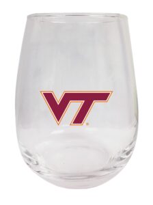 r and r imports virginia tech hokies 15 oz stemless wine glass (2-pack) (single) officially licensed collegiate product