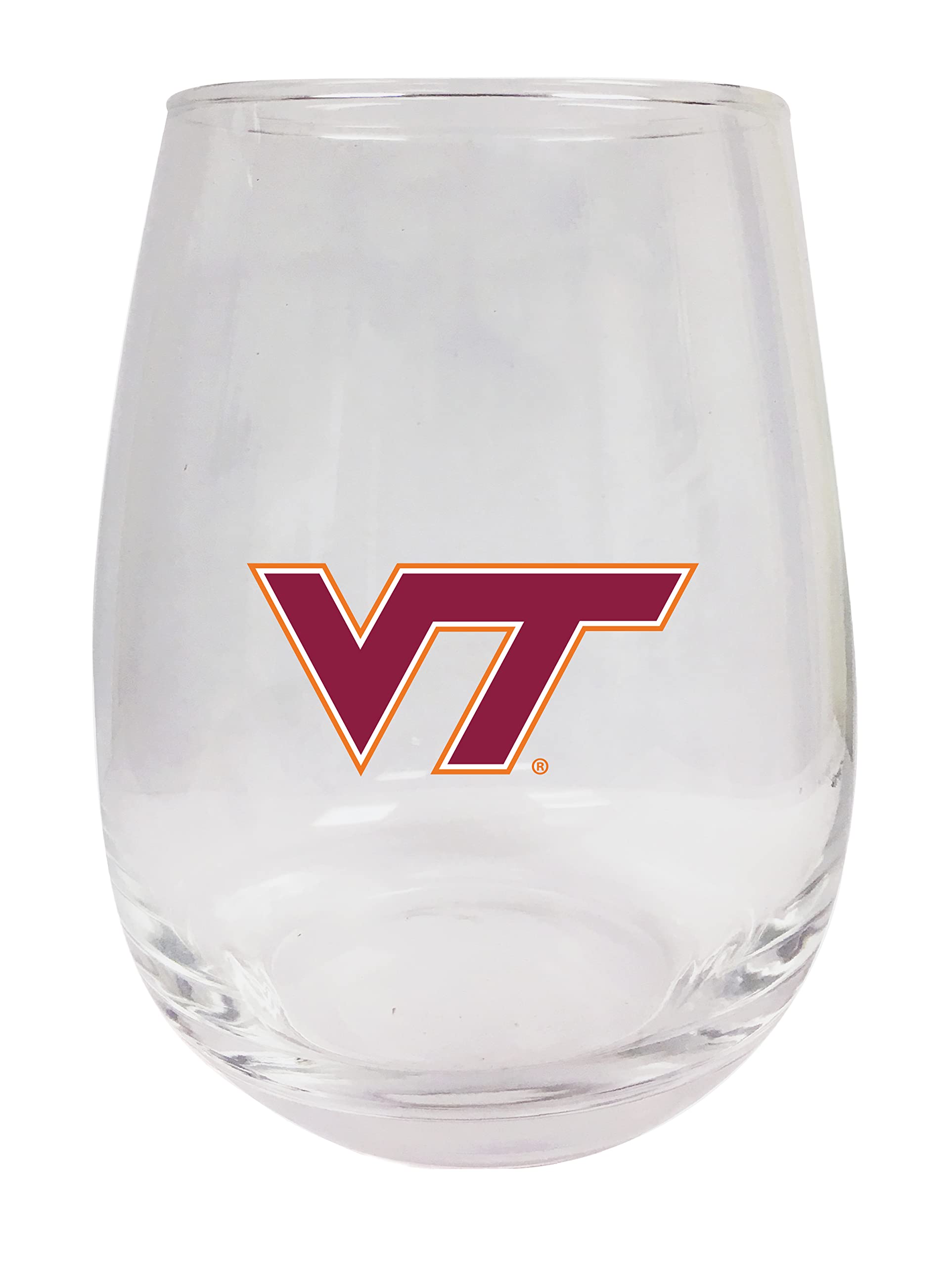 R and R Imports Virginia Tech Hokies 15 oz Stemless Wine Glass (2-Pack) (Single) Officially Licensed Collegiate Product