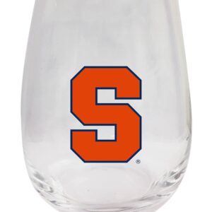 R and R Imports Syracuse Orange 15 oz Stemless Wine Glass (Single) (2-Pack) Officially Licensed Collegiate Product