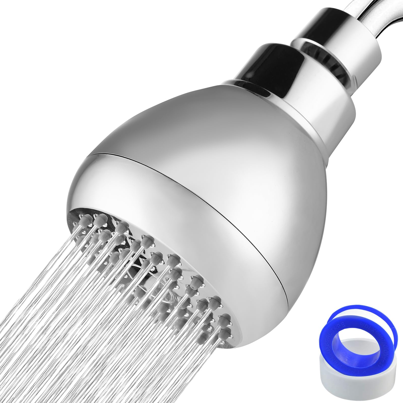 Nuodan High Pressure Shower Head - Powerful Bathroom Pressure Boosting Showerhead - Perfect Universal Replacement for Rain Shower Heads(Chrome)