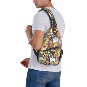 Yamegoun Moth and Butterfly Sling Bag Women Men Crossbody Backpack Shoulder Bag Unisex for Travel Casual Hiking with Adjustable Strap