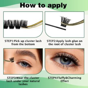 Lash Clusters,96 Pcs Cluster Lashes D Curl 10-18MIX DIY Lash Extensions Eyelash Clusters,KEYYOU Volume Wispy Individual Lashes Soft&Comfortable Easy DIY at Home(Y01,D-10-18MIX)