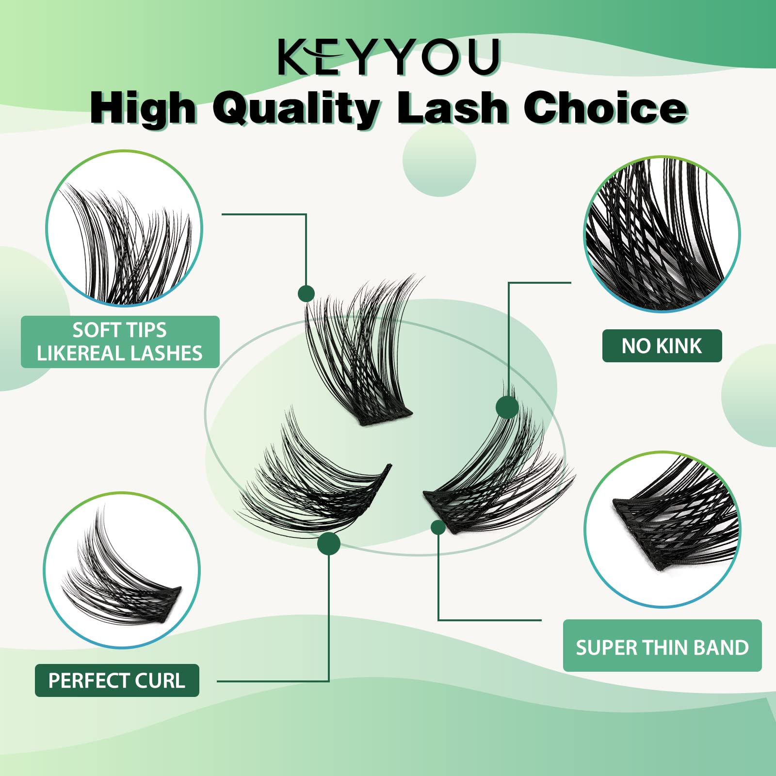 Lash Clusters,96 Pcs Cluster Lashes D Curl 10-18MIX DIY Lash Extensions Eyelash Clusters,KEYYOU Volume Wispy Individual Lashes Soft&Comfortable Easy DIY at Home(Y01,D-10-18MIX)