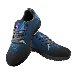 Wanyint Fashion Butterfly Print Women Running Shoes Beautiful Blue Animal with Floral Lightweight Girls' Black Sole Sneakers Hiking Camping Cute Wildlife Mesh Air Training Athletic Shoes