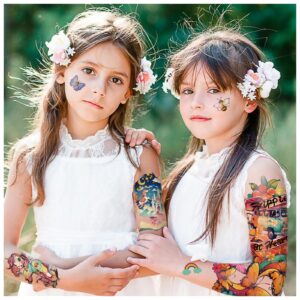 Temporary Tattoo for kids, 52 PCS Fake Tattoos Temporary for Boys Girls, Cute Cat Dinosaur Unicorn Animal Body Arm Tattoos Stickers, Birthday Party Supplies Gifts for 3 4 5 6 7 8 9 Year Old Kids