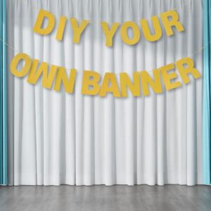 DIY Banner Kit with Letters Glitter Banner Letters Gold Customizable Birthday Banners Graduation Banner Custom Party Hanging Banner for Graduation Wedding Party Baby Shower Decoration (Gold)