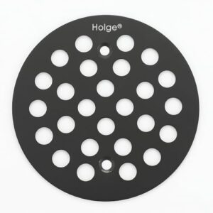 holge 4-1/4 inch screw-in round shower drain cover replacement floor drainer grate with screws matte black