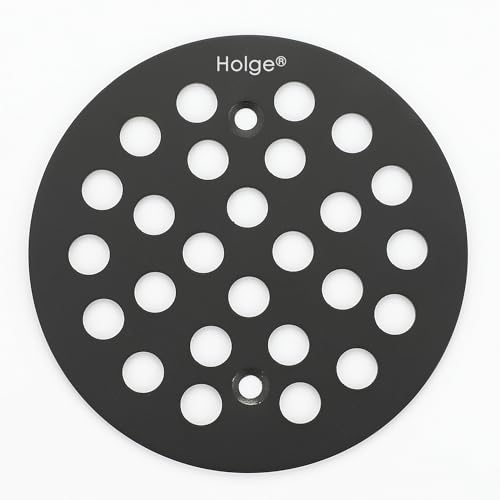 Holge 4-1/4 Inch Screw-in Round Shower Drain Cover Replacement Floor Drainer Grate with Screws Matte Black