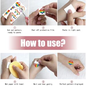 200+ Pcs Pride Tattoos,Gay Pride Tattoos, 20 Sheets Pride Temporary Tattoos, Waterproof Rainbow Flag Tattoo Stickers for Pride Equality Parades and Celebrations