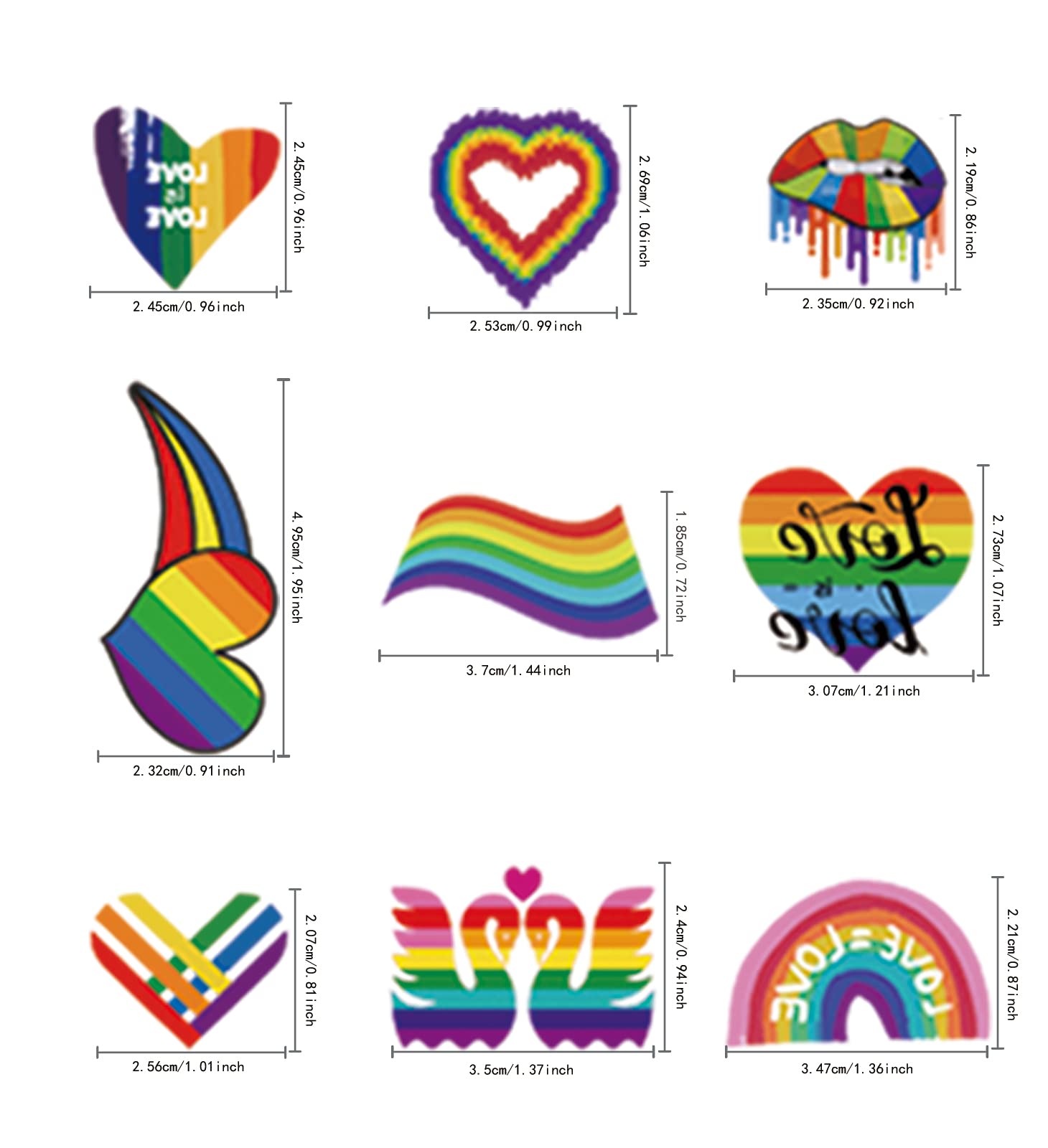 200+ Pcs Pride Tattoos,Gay Pride Tattoos, 20 Sheets Pride Temporary Tattoos, Waterproof Rainbow Flag Tattoo Stickers for Pride Equality Parades and Celebrations